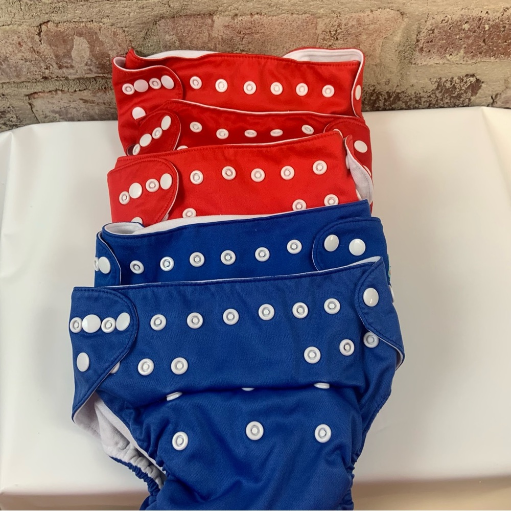 5 alva baby diaper covers blue red